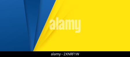 A yellow banner template design. Blue and yellow abstract poster. A trendy yellow with gradient blue abstract vector background Stock Vector