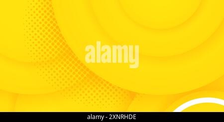 A halftone pattern is subtly incorporated, giving the image a modern, textured effect. and bright yellow abstract background, creating a vibrant and c Stock Vector
