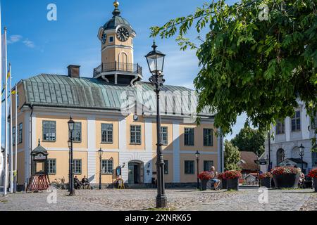 The Town Hall from 1776 in idyllic small town Söderköping during summer in Sweden- Stock Photo