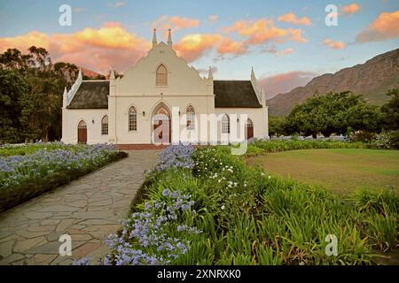 Franschhoek Dutch Reformed Church, Cape Dutch style, Stock Photo