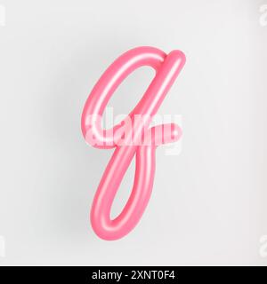 Pink Cursive Q 3D Pink Script Lowercase Letter J on light background. Cute Cursive ...