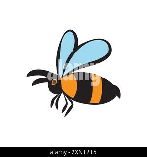 isolated bee icon, logo vector illustration Stock Vector