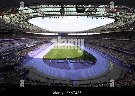 Saint Denis, France. 02nd Aug, 2024. Olympics, Paris 2024, athletics, Stade de France, preliminary competition, view into the stadium. Credit: Sven Hoppe/dpa/Alamy Live News Stock Photo