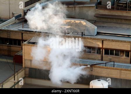 Steam coming out of a building Stock Photo