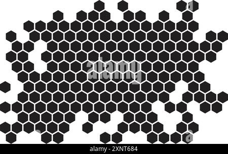 Hexagon grid icon in flat style. Hexagonal vector illustration on isolated background. Technology pattern sign business concept. Stock Vector