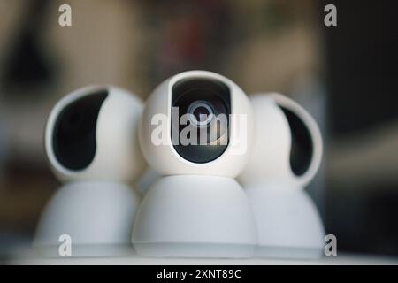Webcam security camera. Smart home automation guard system. Stock Photo