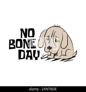 Cute sad dog with a funny quote no done day. Vector illustration for tshirt, website, clip art, poster and custom print on demand merchandise. Stock Vector
