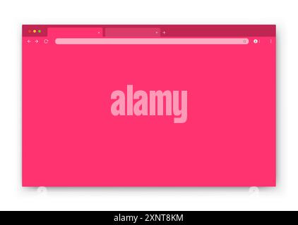 The design of the web browser window in pink on a white background Stock Vector