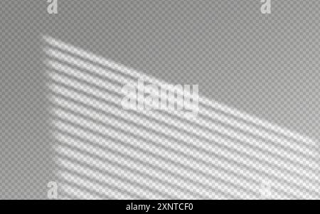 Light effect shadow overlay from blind isolated transparent background. Shade from the jalousie. Stock Vector