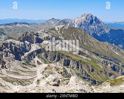 Amazing landscape from the peak of Monte Prena in Abruzzo, central Italy Stock Photo