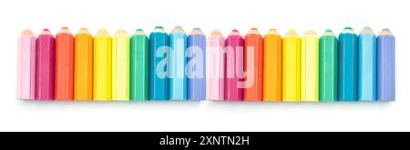 colorful eraser in shaped pencil on white background Stock Photo
