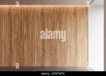 Concept Empty room and wood panels wall background 3D rendering Stock Photo