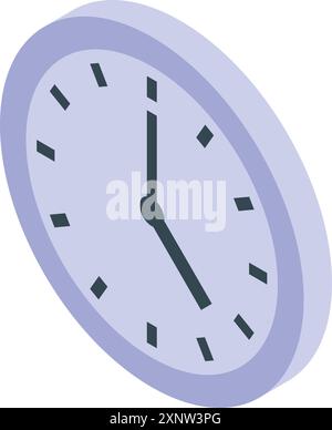 Round wall clock marking the time with its hands Stock Vector