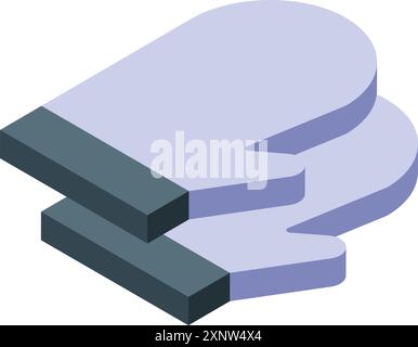 Soft kitchen mitts protecting hands from burns while cooking Stock Vector