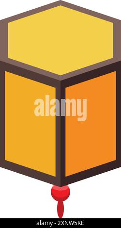 Isometric chinese paper lantern celebrating the new year tradition Stock Vector