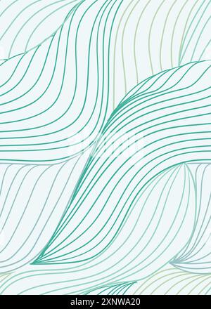 blue sea waves pattern creative abstract pattern in while out line. abstract repeatable seamless pattern vector illustration Stock Vector