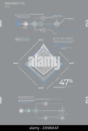 Modern Chart Visual Project Project elements commercial charts. Modern visual vector illustration ...