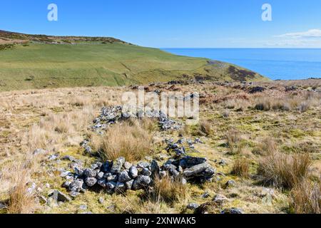 Some of the remains of Borg, a post-medieval clearance village near Ousdale Broch, an Iron Age broch, Caithness, Scotland, UK, Stock Photo