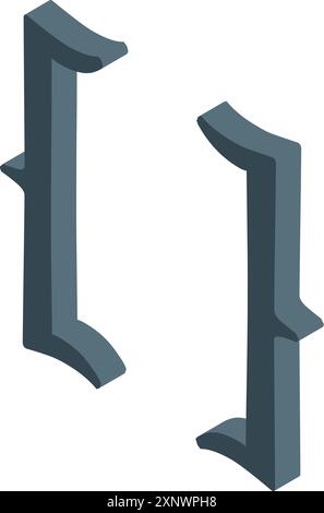 3d font design with uppercase letter i shape, perfect for giving a medieval style to your project Stock Vector