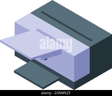 Modern multifunction printer is printing important documents in an office setting Stock Vector