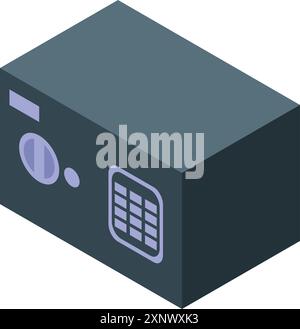 Modern bank safe deposit box is protecting money and valuables Stock Vector