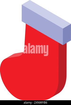 Red christmas sock waiting to be filled with gifts by santa claus Stock Vector