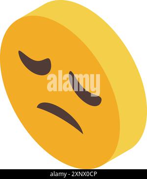 Yellow emoji is showing sadness with a downcast mouth and eyes Stock Vector
