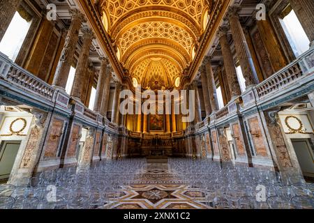 Spendid entrance hall, Reggia di Caserta (Royal Palace of Caserta), UNESCO World Heritage Site, Campania, Italy, Europe Stock Photo