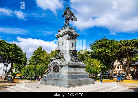 Center of Punta Arenas, Patagonia, Chile, South America Stock Photo