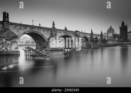 Charles Bridge, UNESCO World Heritage Site, Old Town, Prague, Czechia, Europe Stock Photo