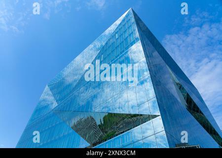 Detail of modern 3XN Cube Berlin, Berlin, Germany, Europe Stock Photo