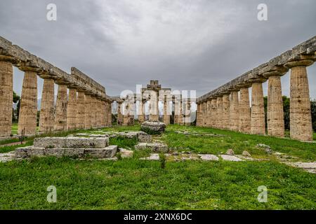 The Greek temples of Paestum, UNESCO World Heritage Site, Campania, Italy, Europe Copyright: MichaelxRunkel 1184-12307 Stock Photo