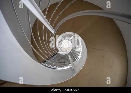 Modern spiral staircase in an office building, Bavaria, Germany Stock Photo