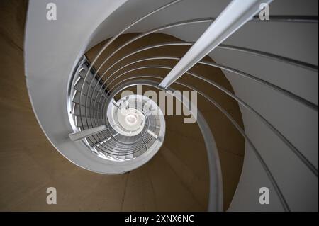 Modern spiral staircase in an office building, Bavaria, Germany Stock Photo