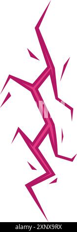 Pink crack spreading through a white surface illustration Stock Vector