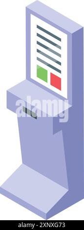 Interactive information kiosk displaying useful data for travelers navigating a modern environment Stock Vector
