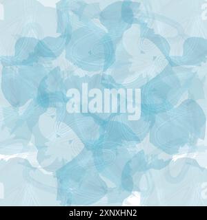 Abstract vector watercolor brush strokes texture in blue, a seamless pattern Stock Photo