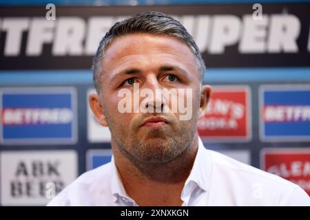 Sam Burgess Head Coach of Warrington Wolves arrives ahead of the ...