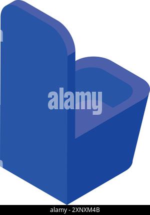 Simple 3d illustration of a blue waiting room chair with a high back Stock Vector