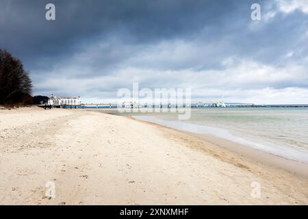 Sandy beach beach on the island of Ruegen in winter Stock Photo