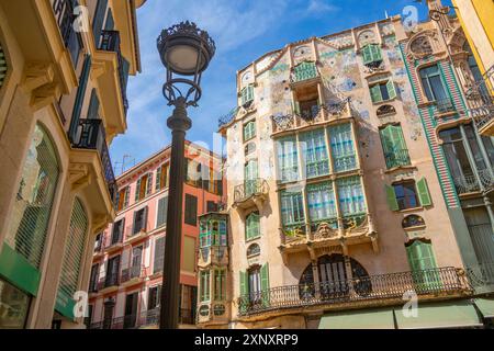 View of Can Forteza Rey ornate architecture, Palma de Mallorca, Majorca, Balearic Islands, Spain, Mediterranean, Europe Copyright: FrankxFell 844-3446 Stock Photo