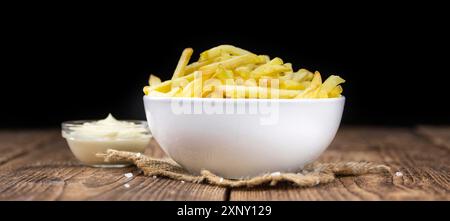 Portion of fresh made crispy French Fries (selective focus, close-up shot) Stock Photo