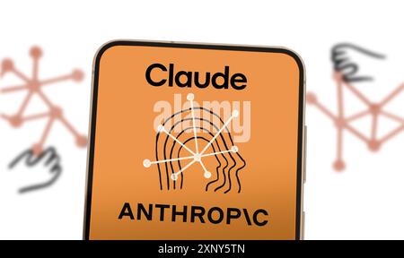 Claude Anthropic AI company displayed on smartphone Stock Photo