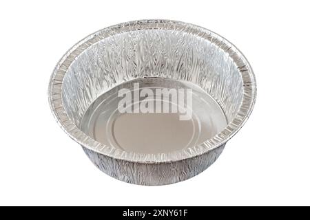 disposable foil baking bowl, isolated on white background with clipping path Stock Photo