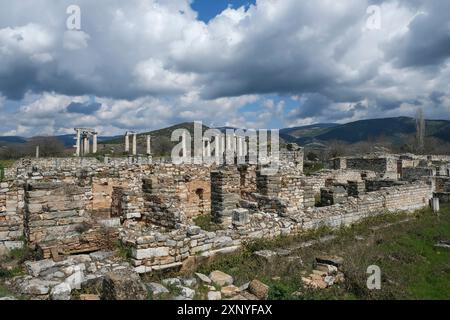 Excavation site site of the ancient city of Aphrodisias, today's city of Geyre, Karacasu, Aydin, Western Turkey, Turkey Stock Photo