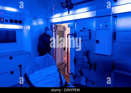 Special infection rescue vehicle of the Essen fire brigade, with ...