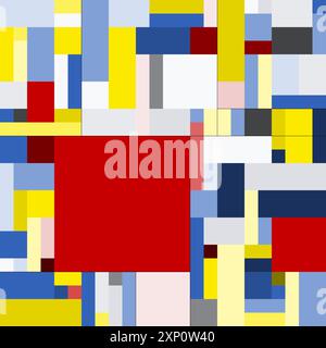 Abstract pattern with colorful tones and a red square at center Stock Vector
