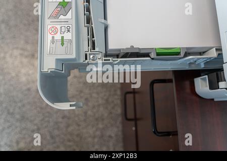 Multi function laser printer paper tray Stock Photo