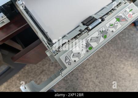 Multi function laser printer paper tray Stock Photo