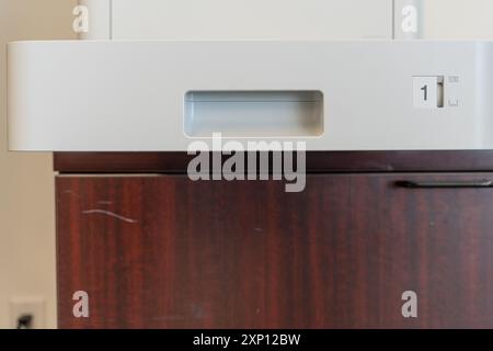 Multi function laser printer paper tray Stock Photo